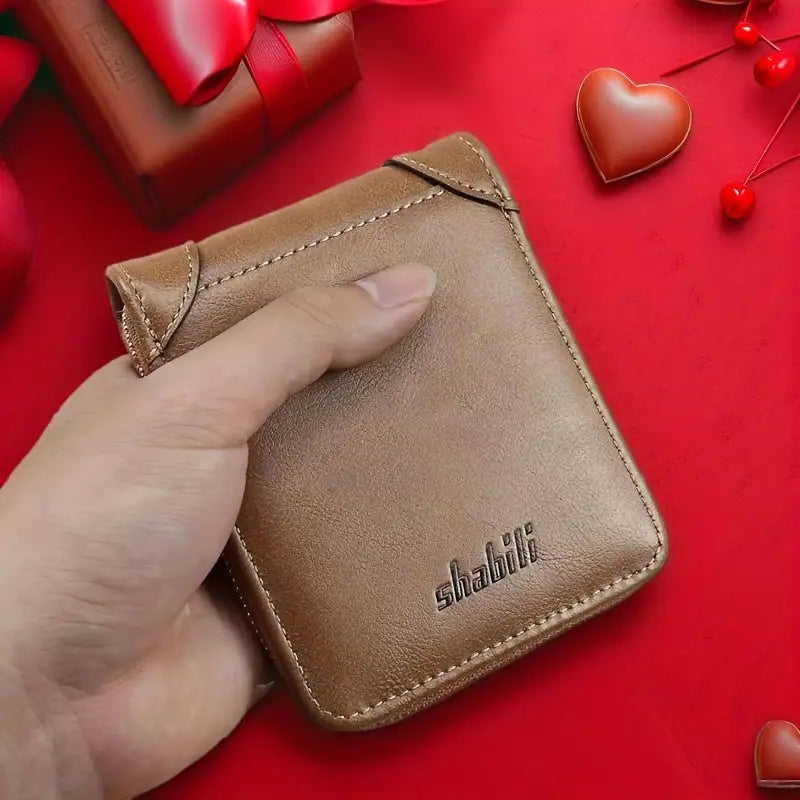 Fashionable Men's Wallet, Short Casual, Retro Zipper Youth European And American Fashion Wallet, Large Capacity, Super Practical - Lootquake