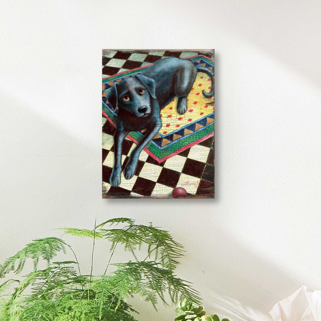 Ready When You Are Wooden Wall Art by Laura Seeley - Pets Dog and Cats Decor - 8511117B