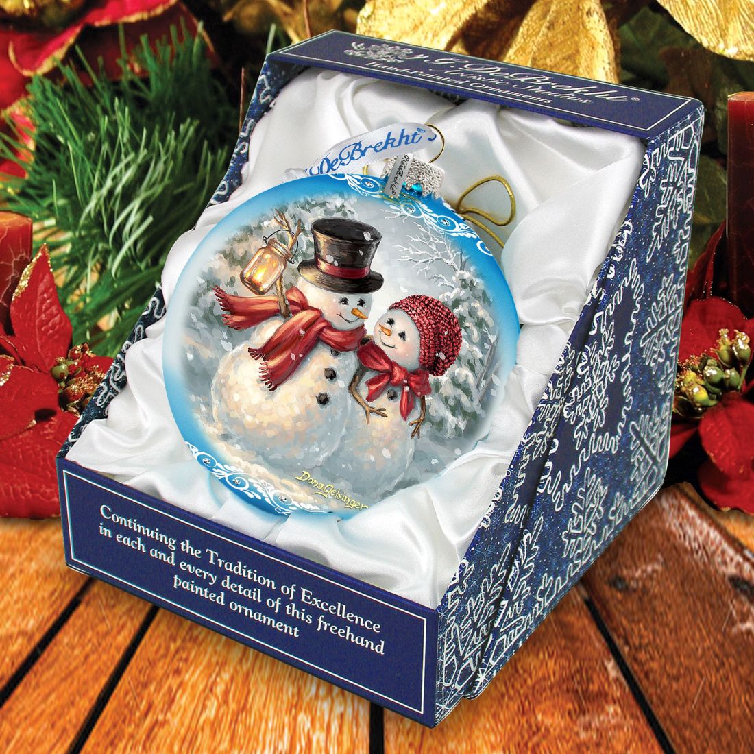 Snow Much in Love Glass Ornament Limited Edition by D. Gelsinger - Christmas Santa Snowman Decor - 73889-1708