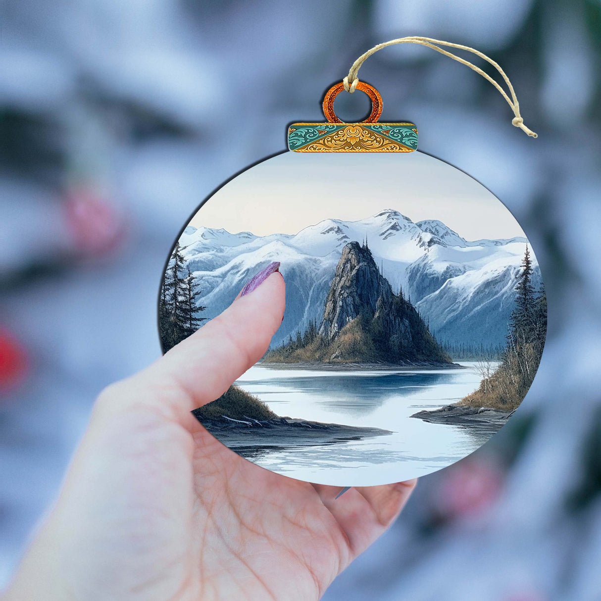 Adornos de madera "La magia de la naturaleza de Alaska" de G.Debrekht - Decoración navideña con temática de vida silvestre - 870078