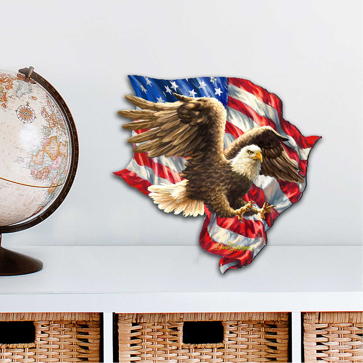 Decoración navideña para puerta con águila americana de D. Gelsinger - Decoración navideña americana - 8461052H-1432