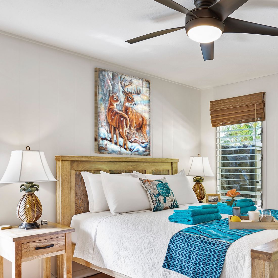 Schmid Deer's Art Wooden Wall Art by Nature Wonders - Nature Wildlife Decor - 95212B