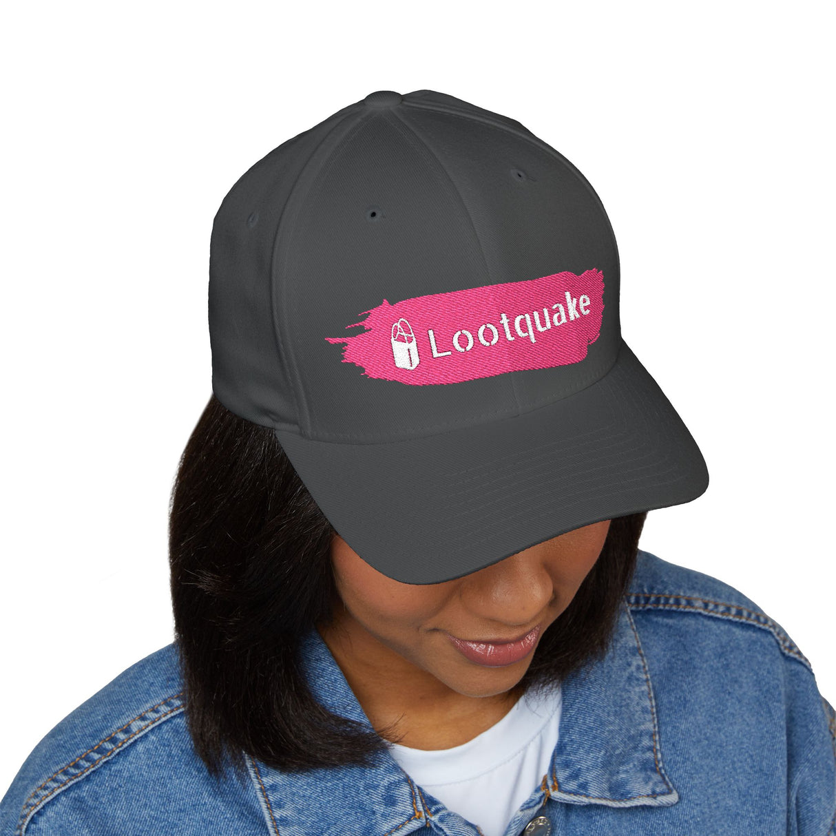 Embroidered Cap with Pink Lootquake Logo