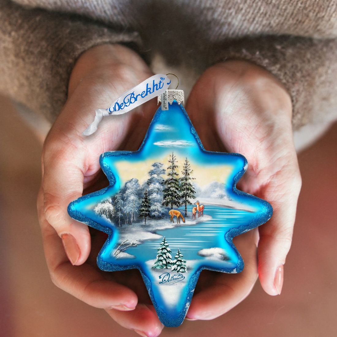 Peaceful Kingdom North Star Glass Ornament by G. DeBrekht - Christmas Decor - 755-001
