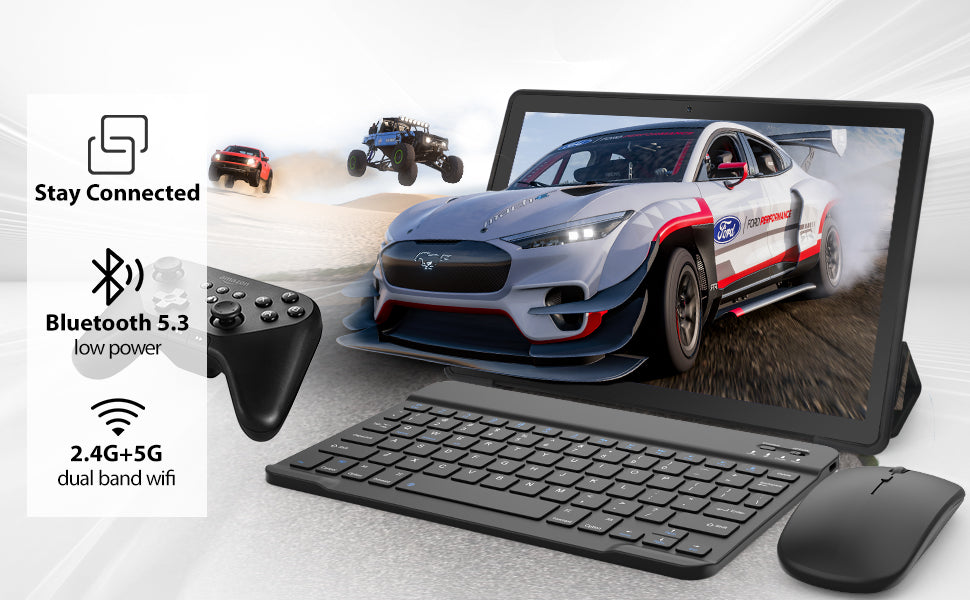 Tableta A7L de 10,1 pulgadas con Android 14, 14 GB de RAM, 64 GB de ROM, procesador de ocho núcleos, HD IPS, WiFi, funda protectora, lápiz, teclado, ratón, auriculares, PC