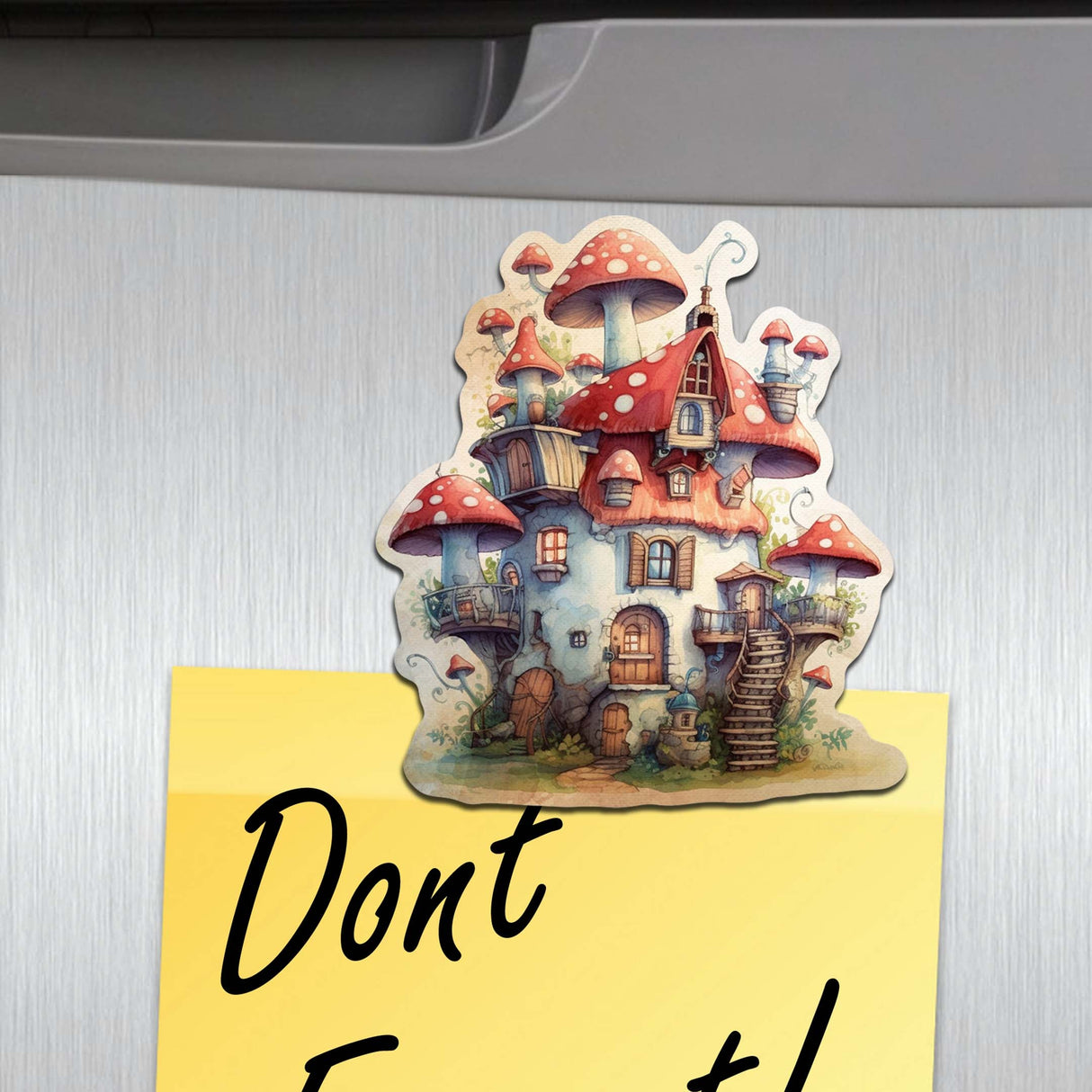 Juego de 6 imanes decorativos de madera con forma de casa del árbol de G. Debrekht - Decoración de Pascua y primavera - 8090026G-S6