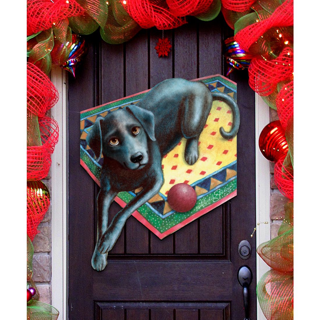 Ready When You Are Holiday Door Decor by Laura Seeley - Pets Dog and Cats Decor - 8511017H