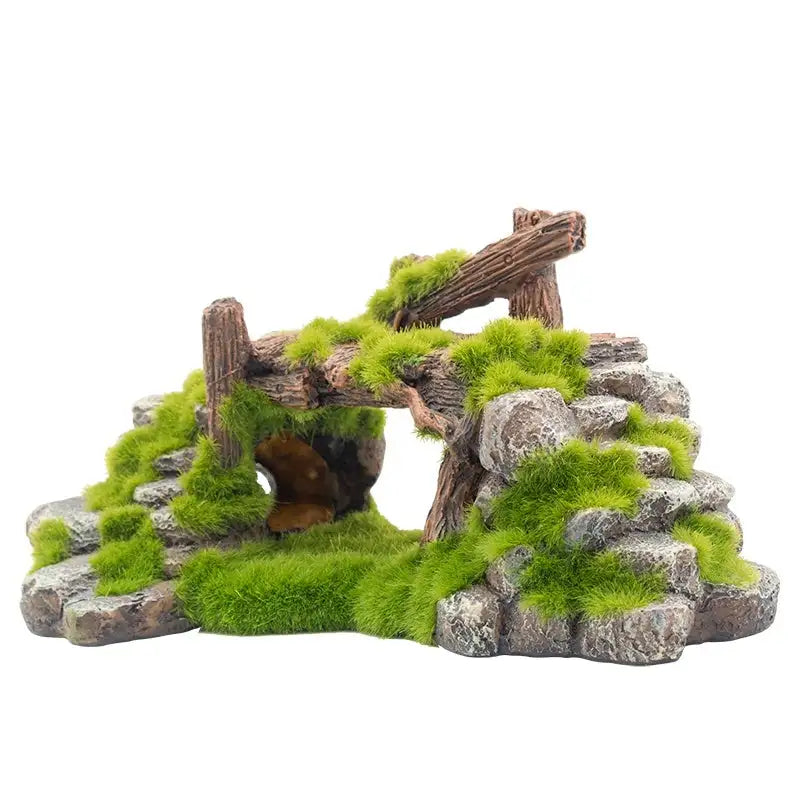 Flocking resin aquarium made of landscape stone decoration - Lootquake