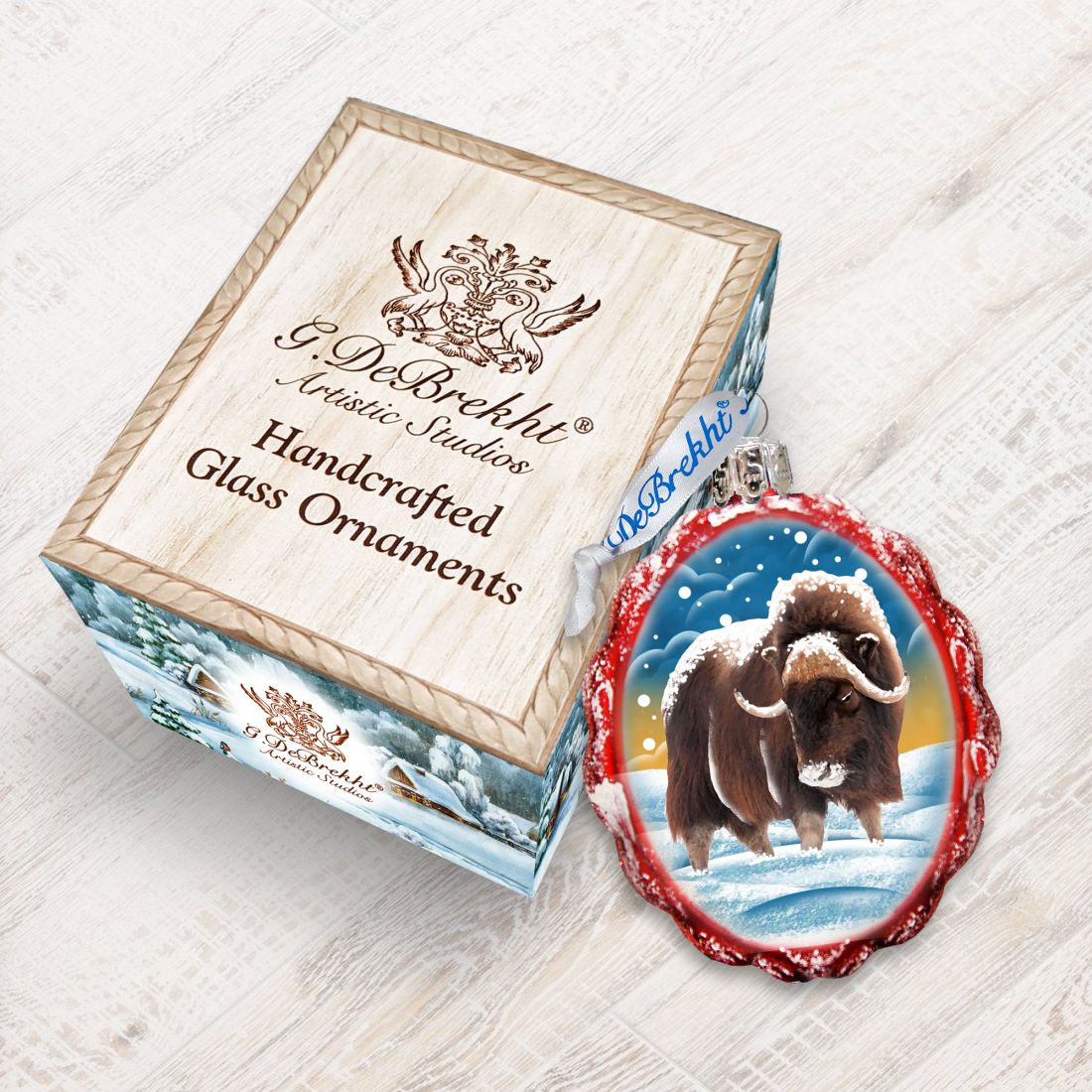 Buffalo Mercury Glass Ornament by G. DeBrekht - Wildlife Holiday Decor - 771054