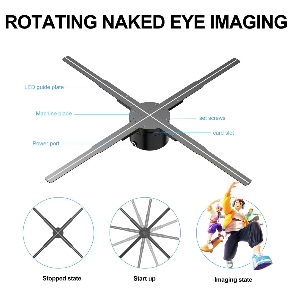 65cm 3D Hologram LED Sign - Eye-Catching Display