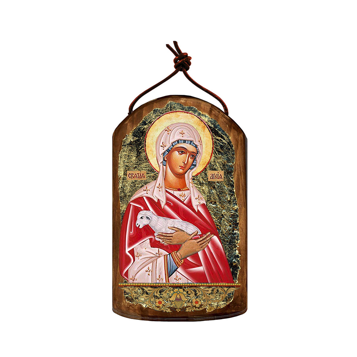 Saint Agnia Religious Christian Sacred Icon Ornament - Inspirational Icon Decor - 87025