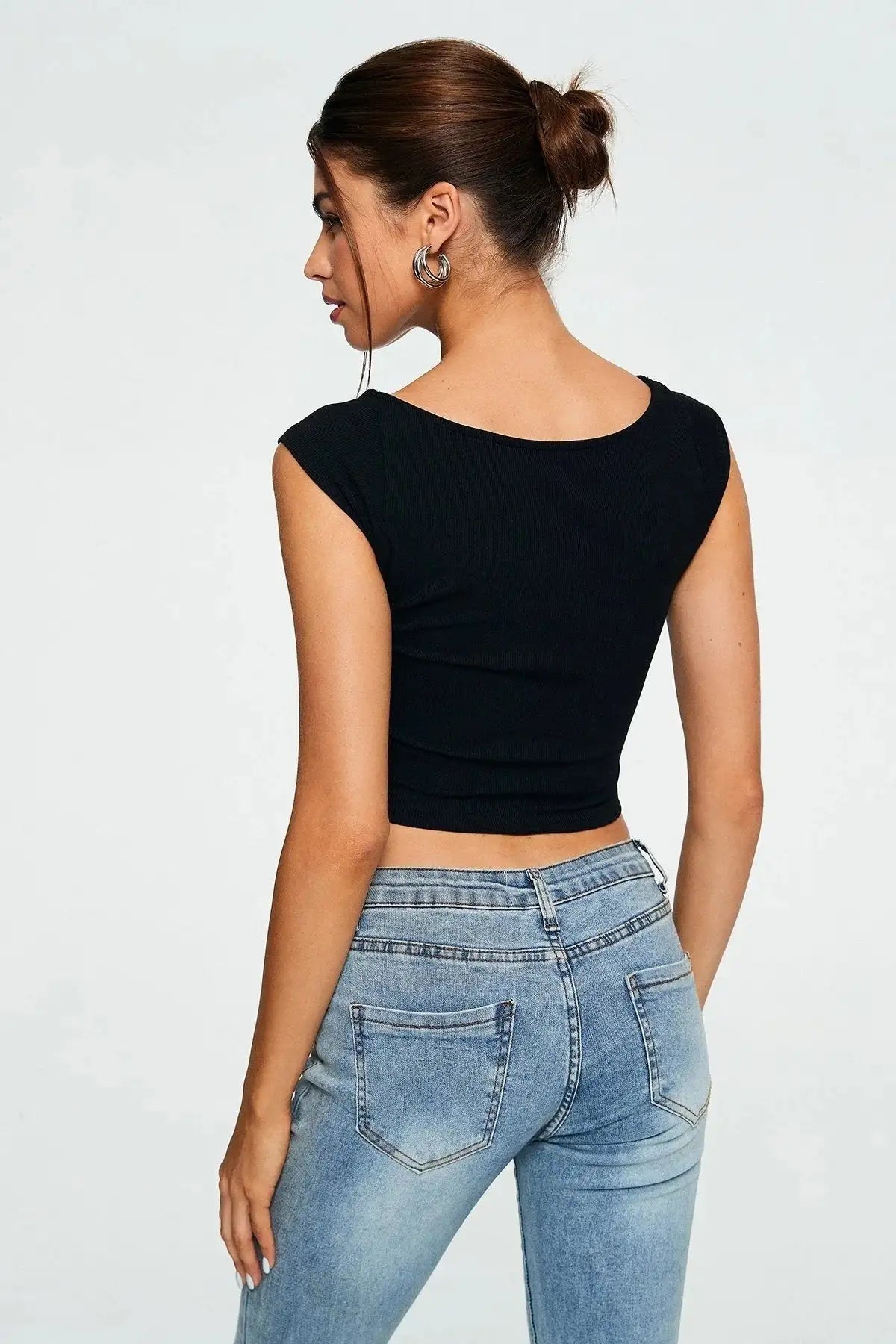 Crop Top Sweetheart Solid Ribbed Sleeveless - Lootquake