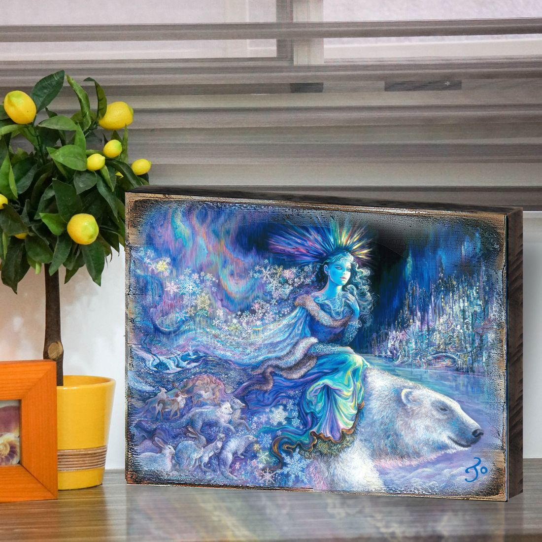 Polar Princess Fantasy Wooden Wall Art by Josephine Wall - Fantasy Decor - 852126-JW
