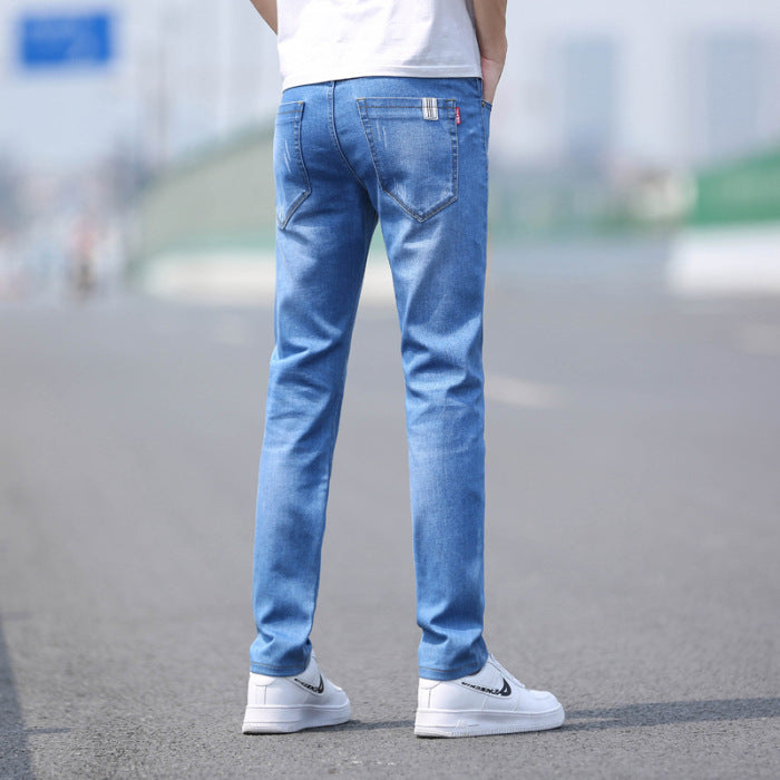 Spring And Summer Denim Trousers Men's Slim Straight Stretch - Lootquake