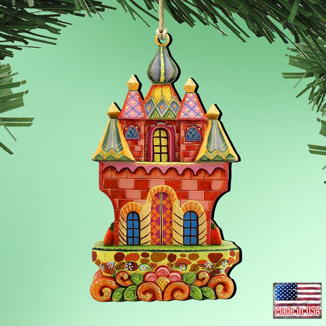 Fairy Castle Wooden Ornaments Christmas by G. DeBrekht - Christmas Decor - 8153315
