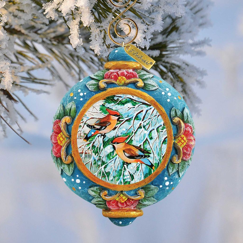 Cardinal Companions Sculpted Hand-Painted Christmas Ornament by G. DeBrekht - Wildlife Holiday Decor - 6102418