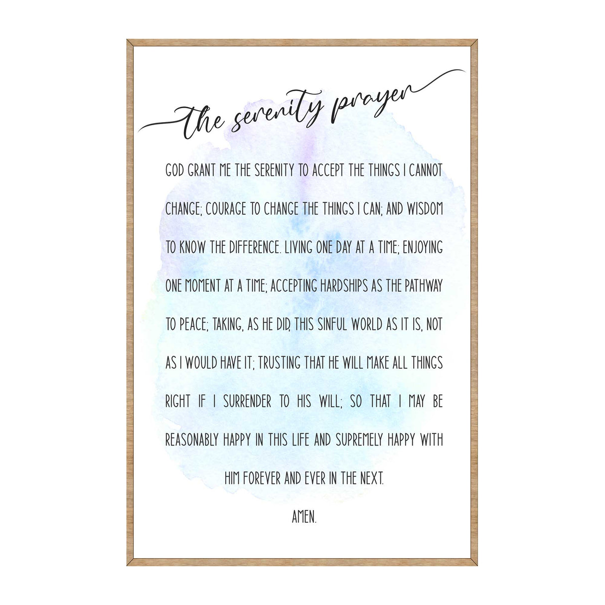 Oración de la Serenidad - Bendición de la cocina de madera - Dios, concédeme la serenidad - Decoración contemporánea - Arte mural religioso - Arte mural para habitación infantil - 310340
