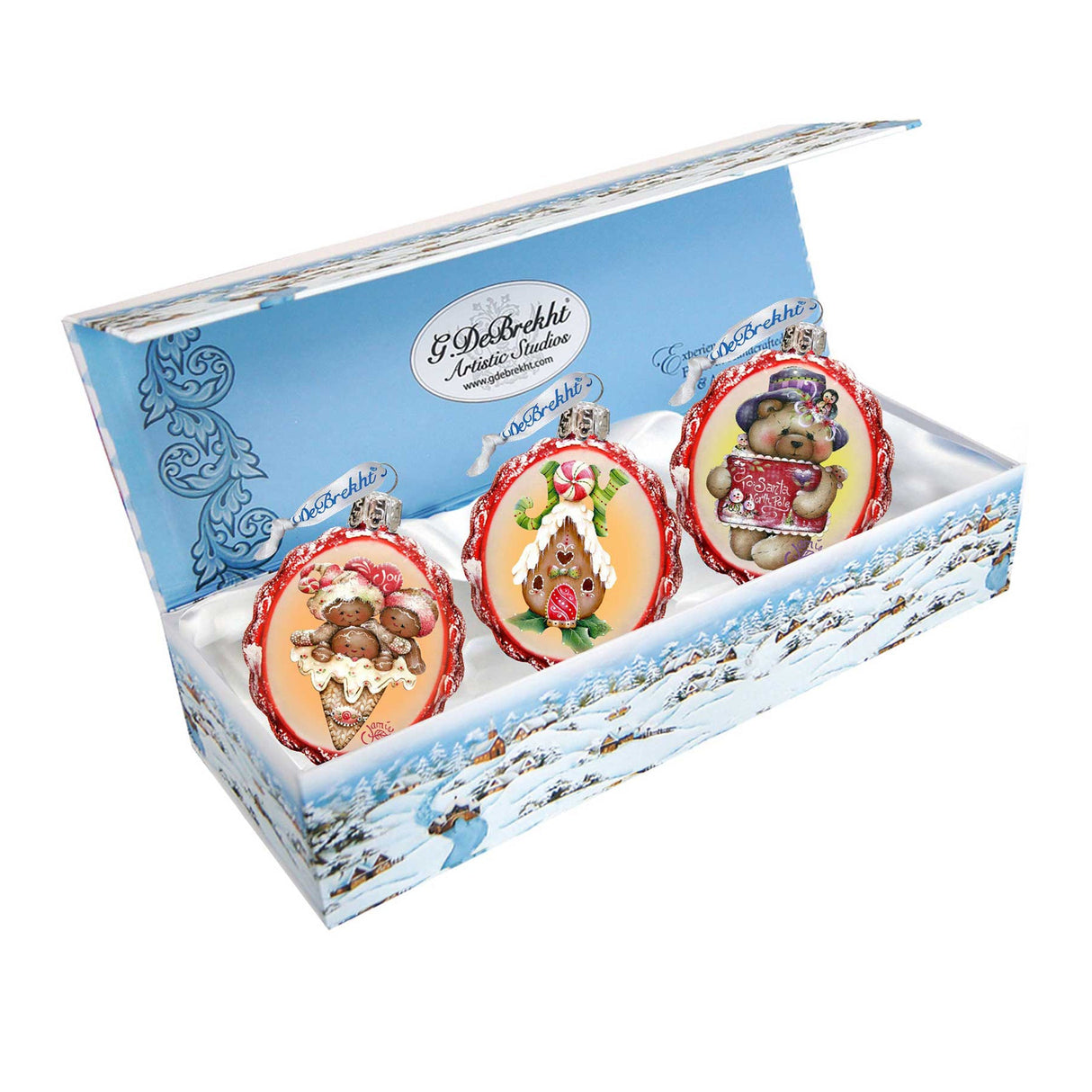 Holiday Kiss Mercury Glass Ornaments by Jamie Mills-Price - Christmas Decor - 770139S3-MP