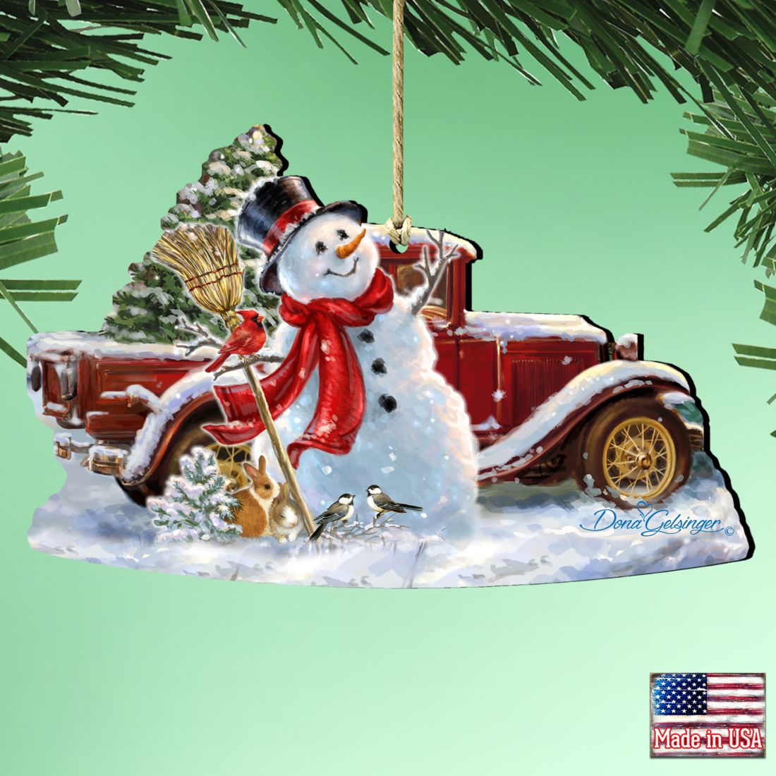 Frosty Forest Friends Wooden Ornaments by Gelsinger - Christmas Santa Snowman Decor - 8161024-1624