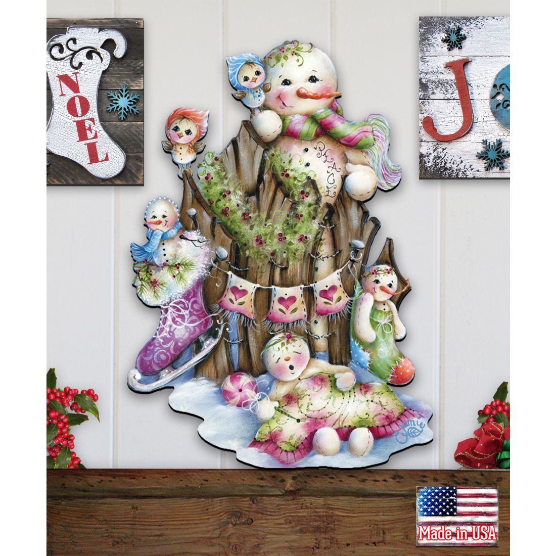 Christmas Time Christmas Door Decor by Jamie Mills-Price - Christmas Santa Snowman Decor - 8457502H