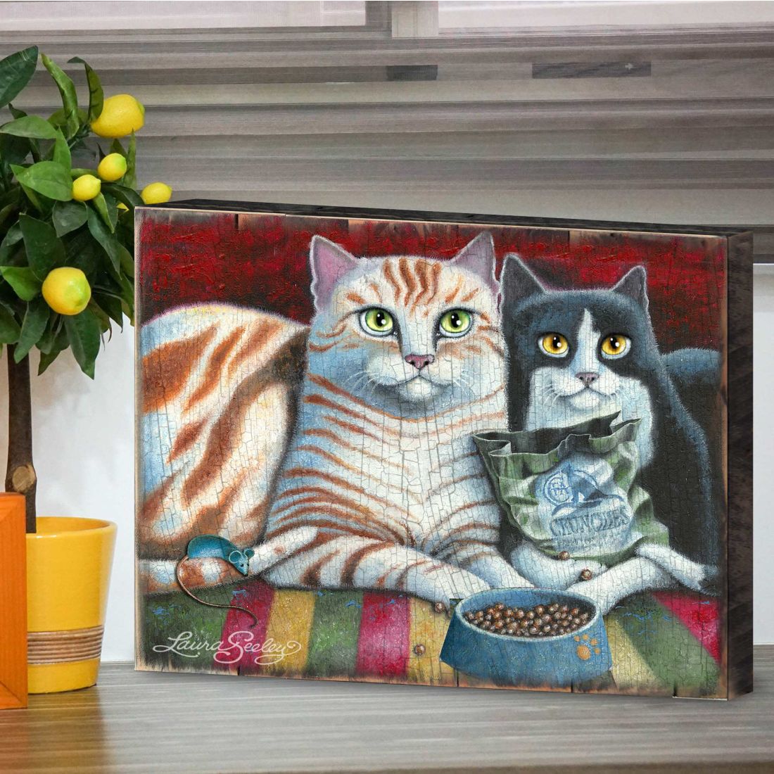 Arte mural de madera con golosinas para gatos de Laura Seeley - Decoración para perros y gatos - 8512113B
