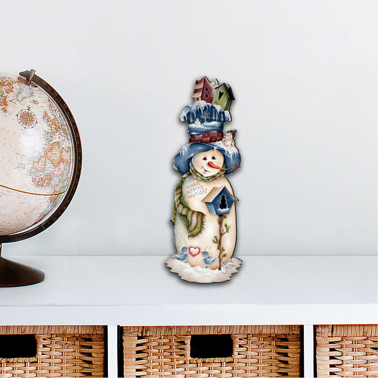 Decoración navideña para puerta de Frank Freezing de Jamie Mills-Price - Decoración navideña de Papá Noel y muñeco de nieve - 8457515H