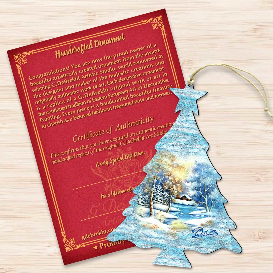 Adornos de madera para árbol de invierno de G. DeBrekht - Decoración navideña - 8198812