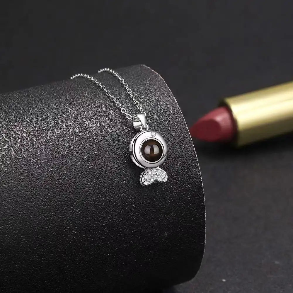 Women's Sterling Silver Fashionable Projection Photo Necklace - Lootquake