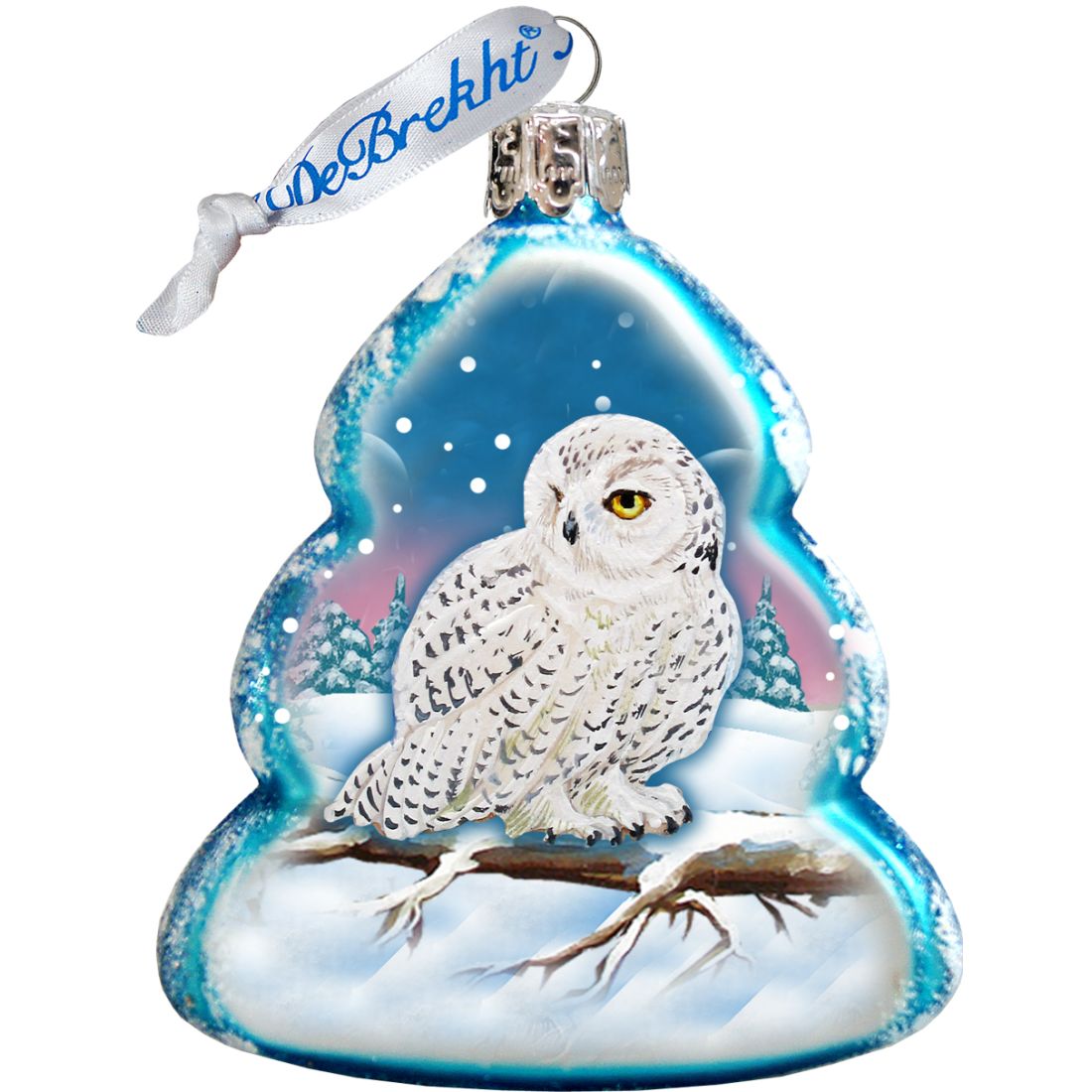 White Winter Mercury Glass Ornaments Set of 3 by G. DeBrekht - Wildlife Holiday Decor - 770111S3