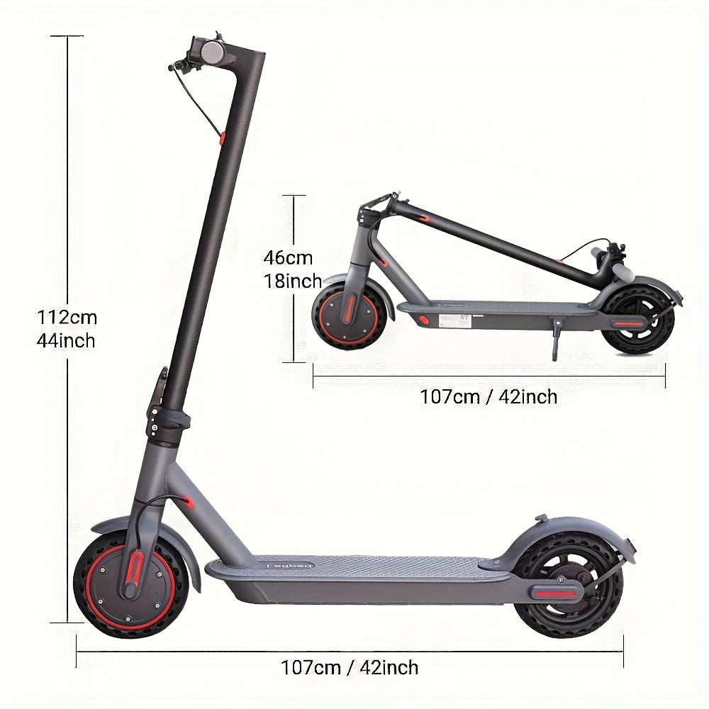 LADPED LP80 350W Foldable Electric Scooter for Adults & Teens, 8.5" Anti-skid Solid Tires, 19 Mile Range, 19MPH &3 Speed Modes, LCD Display, Puncture-Resistant, with Headlight & Taillight - Perfect for Commuting, Campus, And
