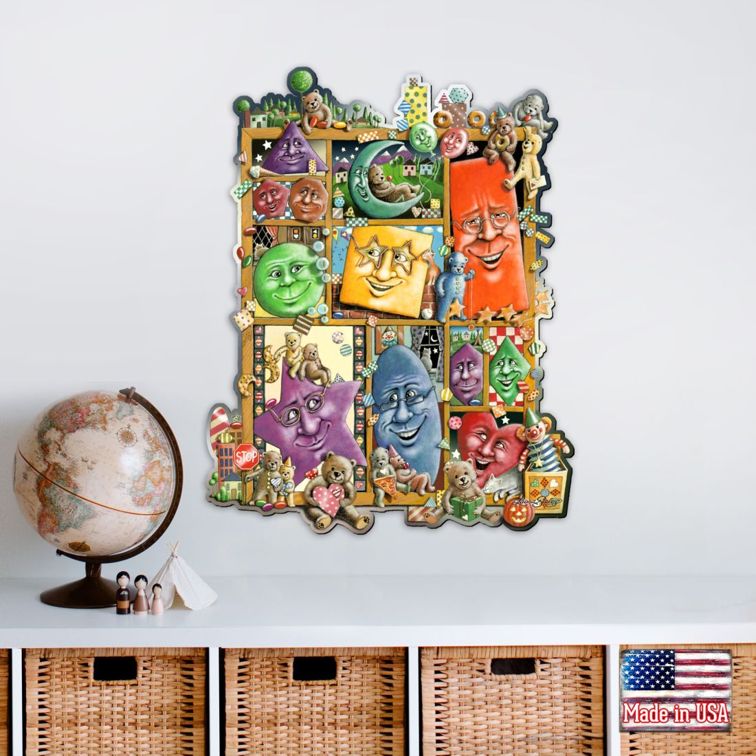 Shapes Whimsical Wall Art by Laura Seeley - Love Family Kids Decor - 8513013-LS