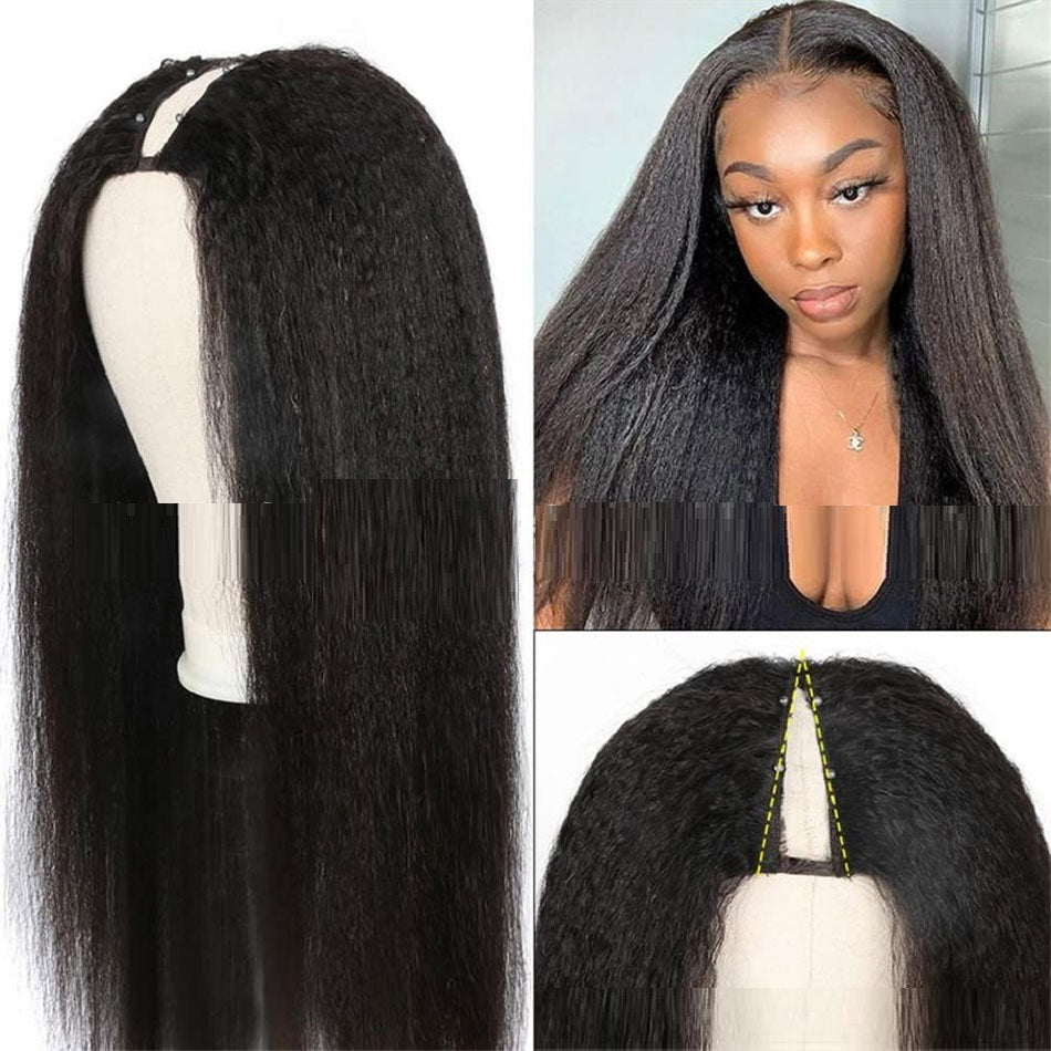 Lace Free Mechanism Yaki Straight Pure Human Wig - Lootquake