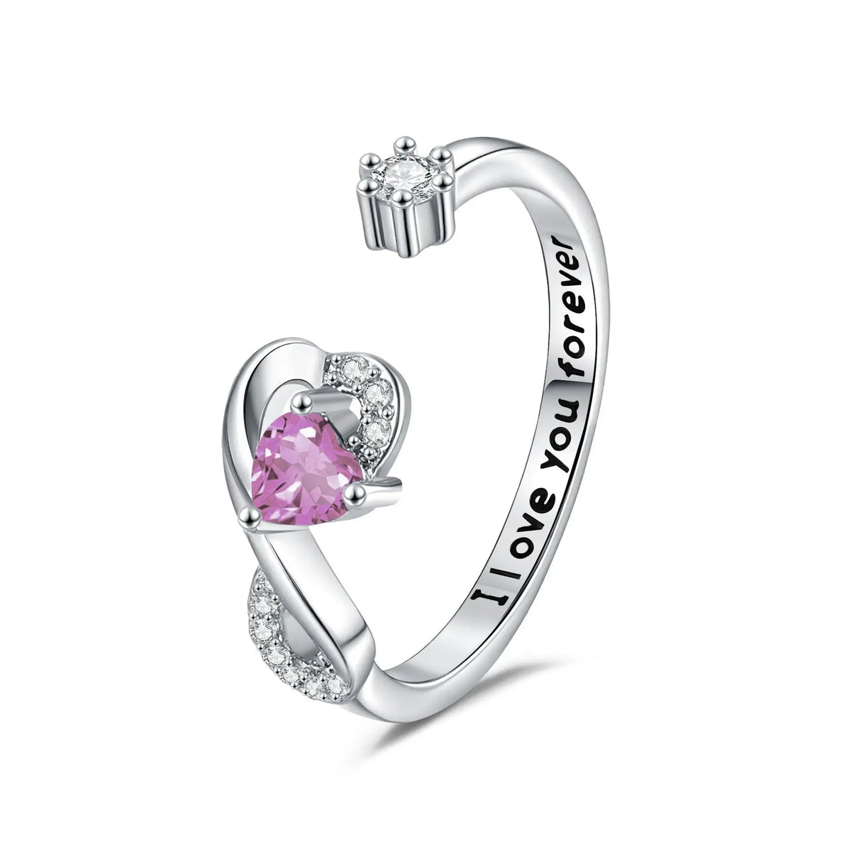 Heart-shaped Birthstone Women's Ring Fashion - Lootquake