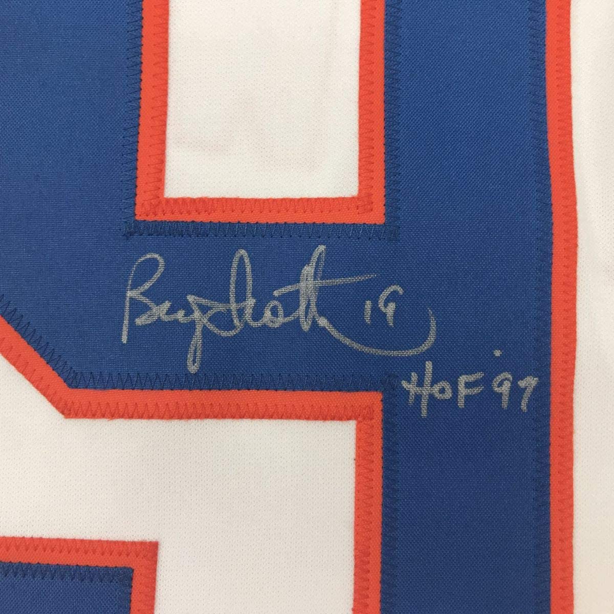 Autographed/Signed Bryan Trottier HOF 97 New York White Hockey Jersey JSA COA