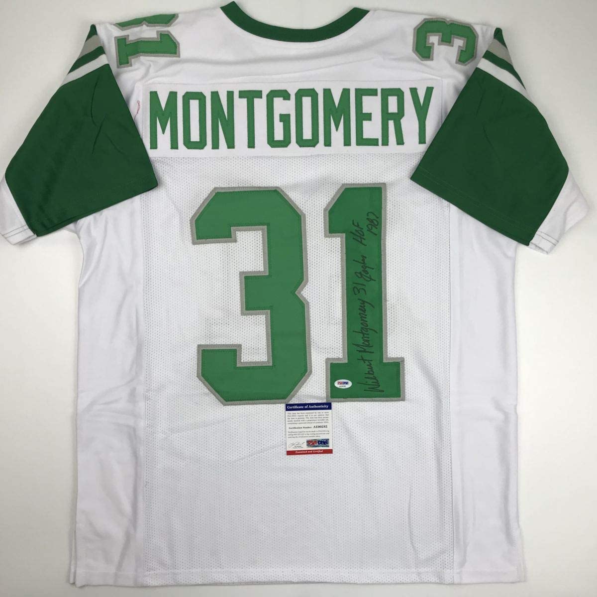 Autographed/Signed Wilbert Montgomery Inscribed Philadelphia White Football Jersey PSA/DNA COA