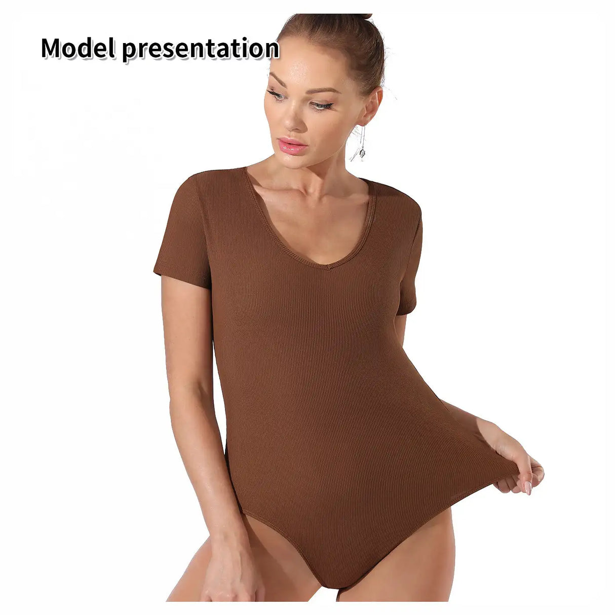 Women's Fashion Simple Solid Color Bodysuit - Lootquake