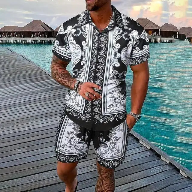 Fashion 3D Digital Printing Hawaiian Vacation Shirt Shorts - Lootquake