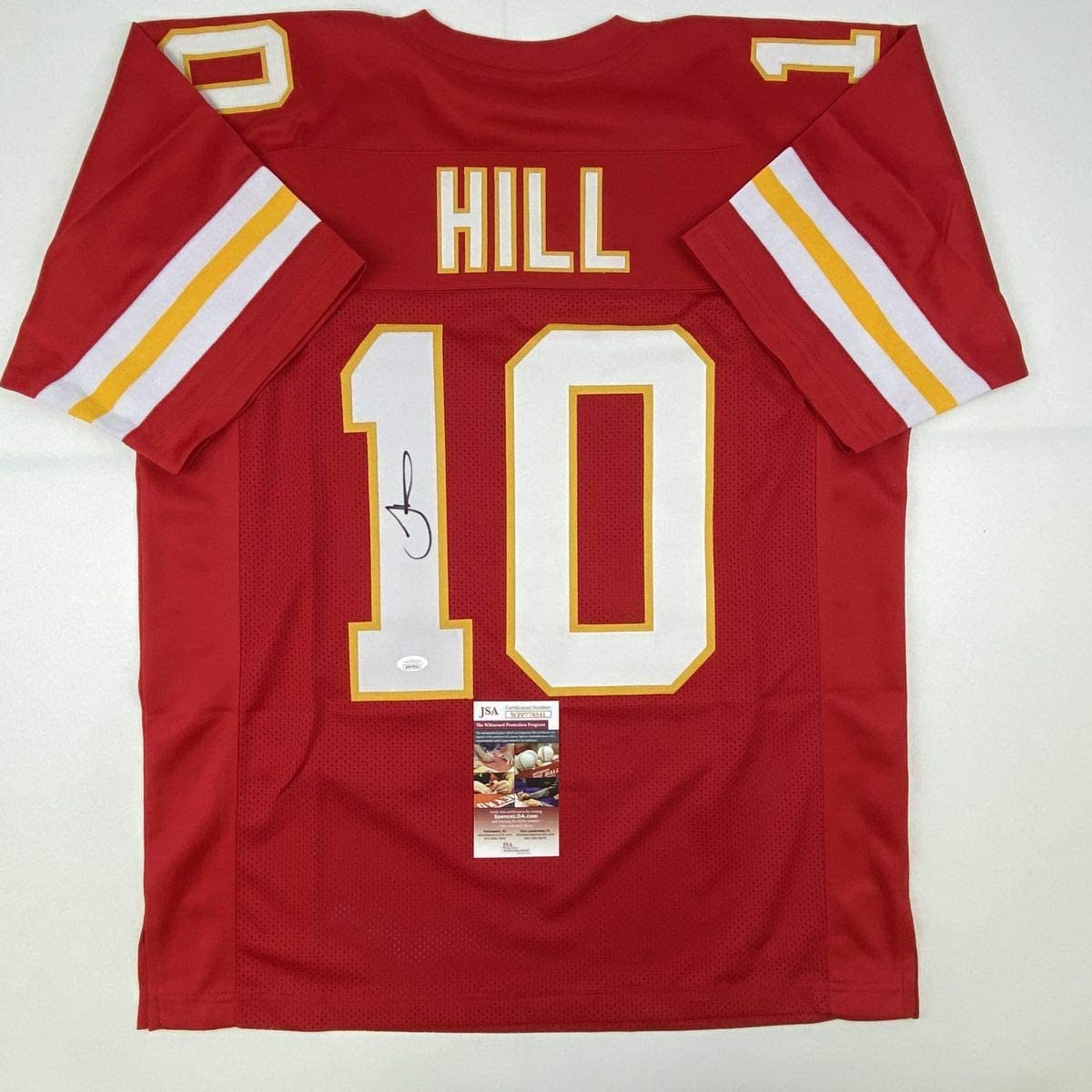 Camiseta de fútbol americano roja de Kansas City autografiada y firmada por Tyreek Hill (JSA COA)