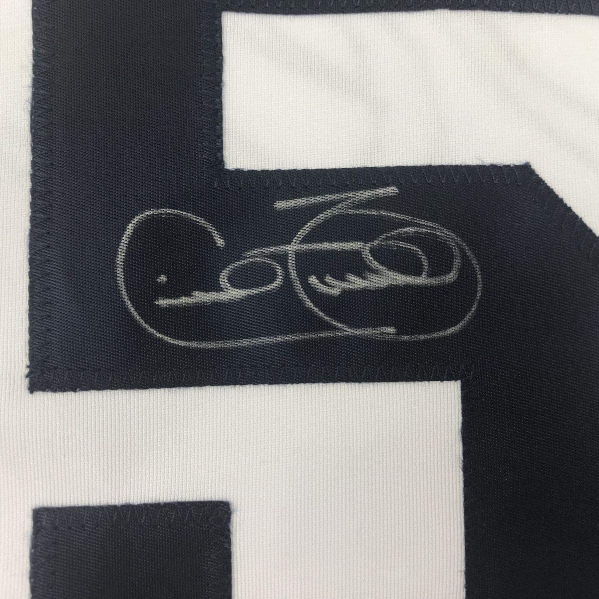 Camiseta de béisbol blanca de Detroit autografiada/firmada por Cecil Fielder JSA COA