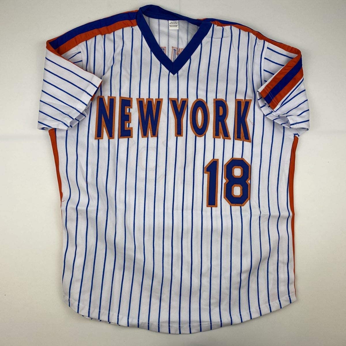 Camiseta de béisbol de rayas de Nueva York de Darryl Strawberry autografiada y firmada, PSA/CÓDIGO DE ADN