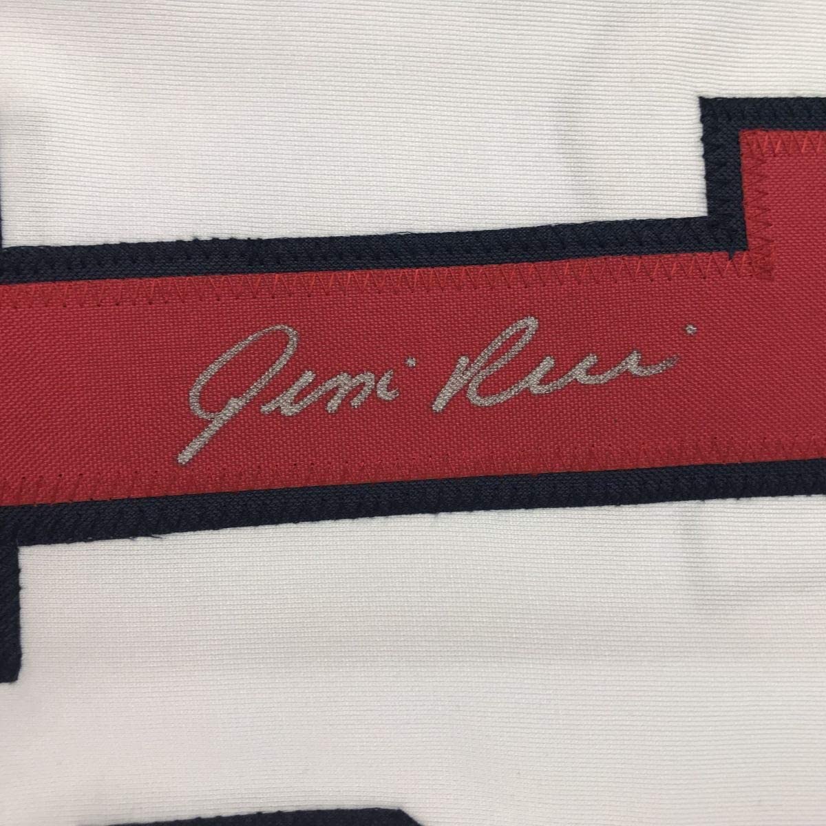 Camiseta de béisbol blanca de Boston de 35 x 39 de Jim Rice, enmarcada y autografiada, JSA COA