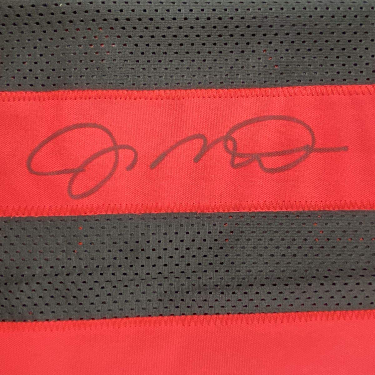 Camiseta de fútbol negra de San Francisco autografiada y firmada por Joe Montana (JSA COA)
