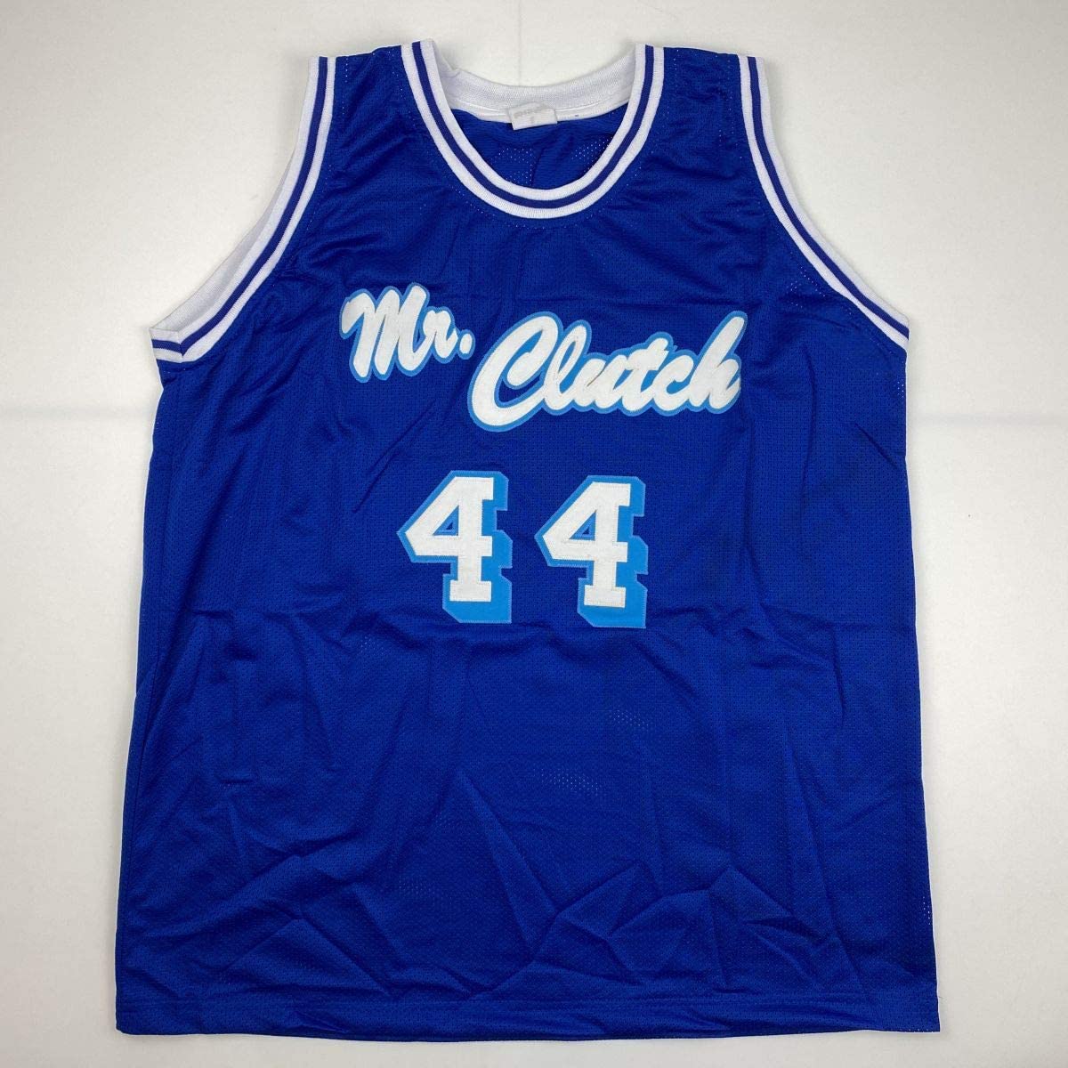 Autographed/Signed Jerry West Los Angeles LA Blue Basketball Jersey JSA COA