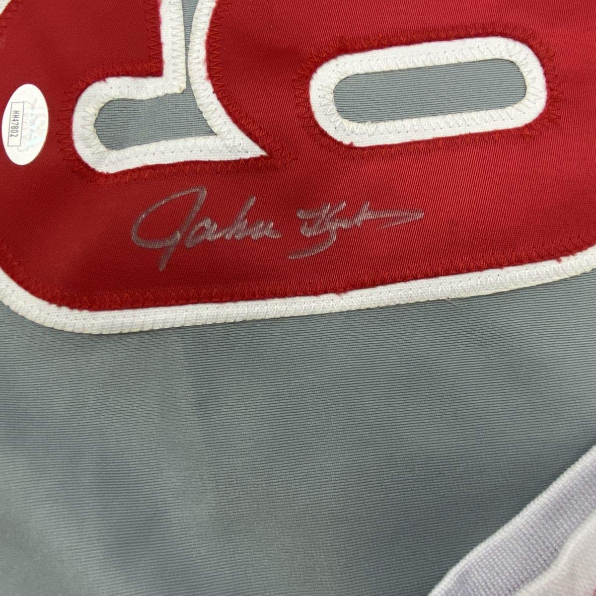 Camiseta de béisbol gris de Filadelfia de John Kruk autografiada/firmada JSA COA
