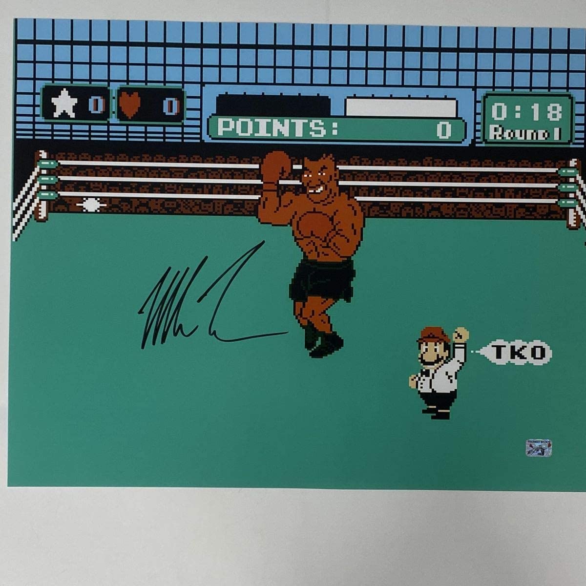 Videojuego de boxeo de Nintendo, autografiado/firmado por Mike Tyson Punchout, foto holográfica de 16 x 20 pulgadas, atleta, certificado de autenticidad