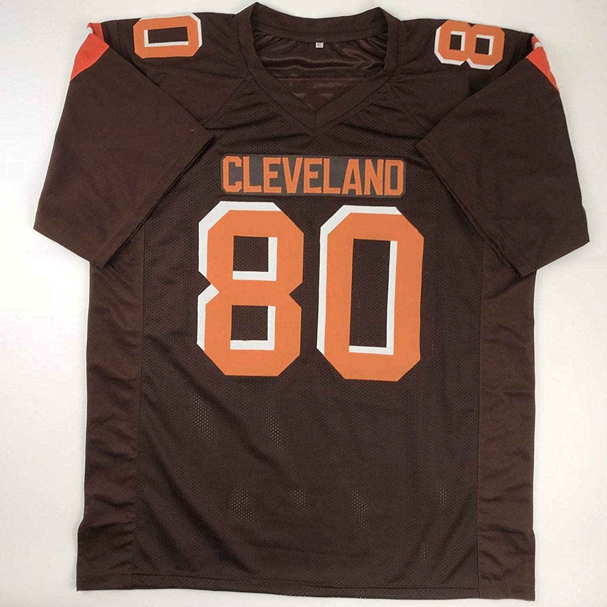 Camiseta de fútbol americano de Cleveland autografiada/firmada por Jarvis Landry, color marrón, JSA COA