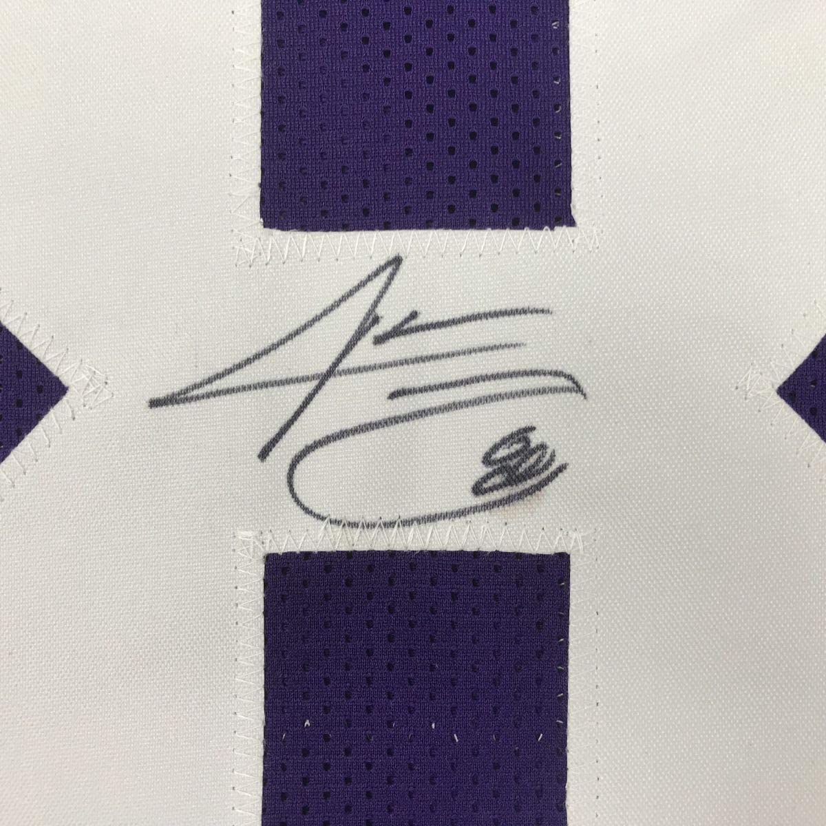 Framed Autographed/Signed Jarvis Landry 35x39 LSU Purple College Football Jersey JSA COA
