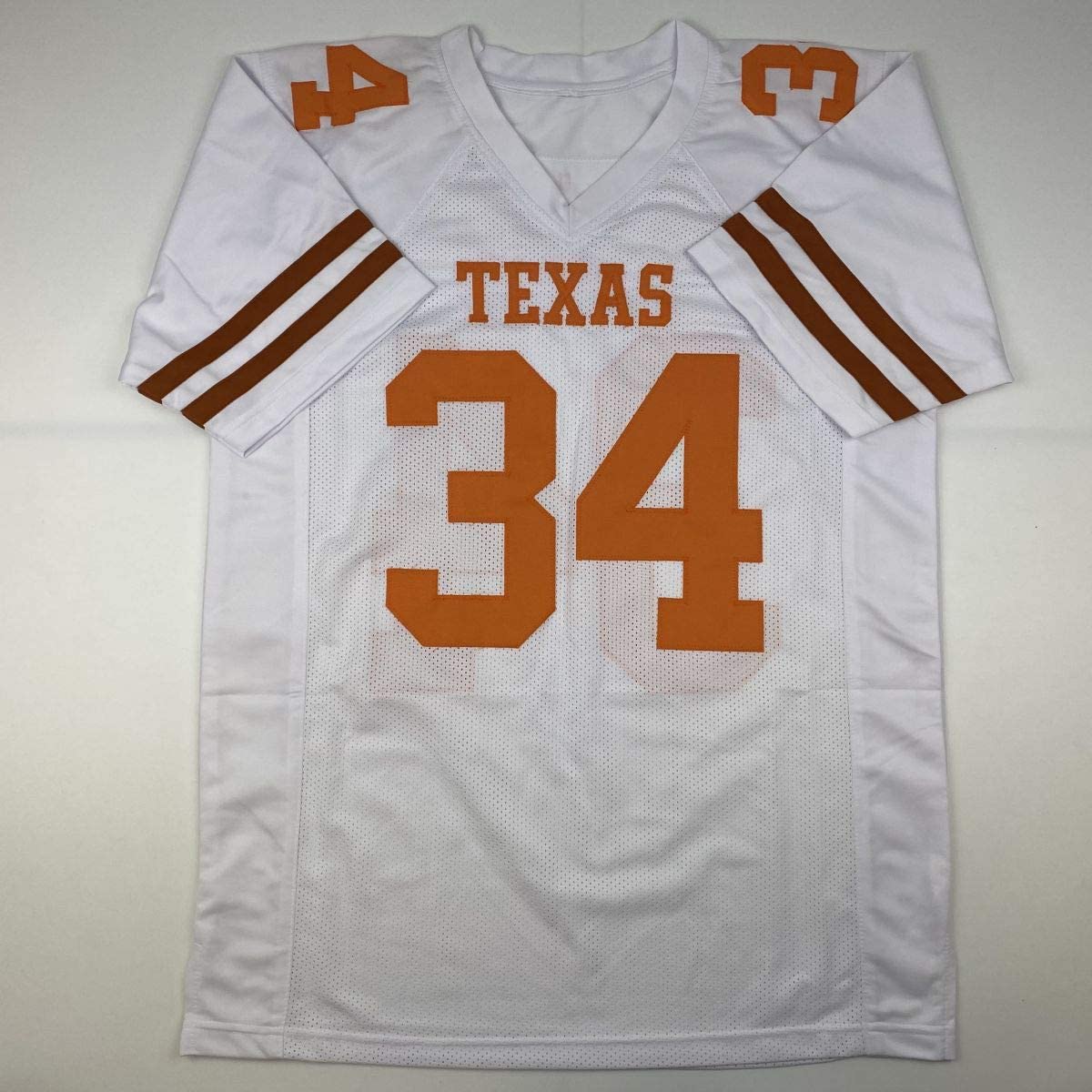 Camiseta de fútbol americano universitario de Texas, blanca, autografiada y firmada por Ricky Williams (JSA COA)