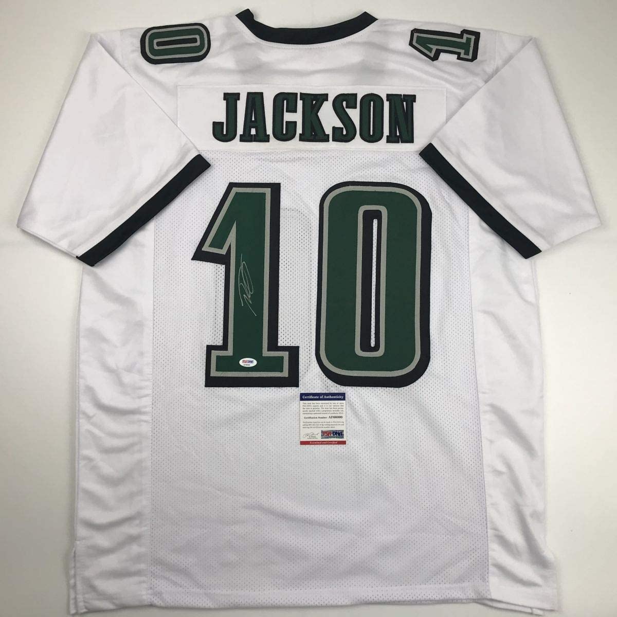 Autographed/Signed DeSean Jackson Philadelphia White Football Jersey PSA/DNA COA