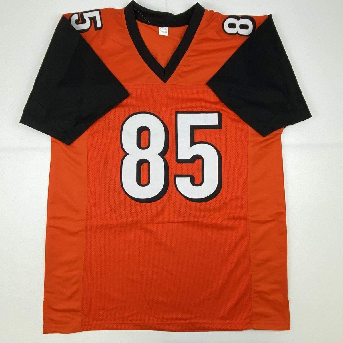 Camiseta de fútbol naranja de Cincinnati autografiada/firmada por Chad Johnson Ochocinco (JSA COA)